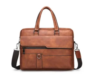 Men Briefcase Large Capacity Waterproof Laptop Bag High Quality PU Leather Handbags Stysion 1