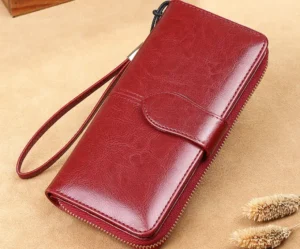 Stysion Long Lady Wallet Leather Zipper Wallet Large Capacity